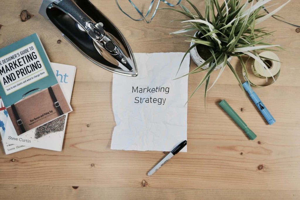 Marketing strategy paper on desk
